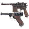 Image 1 : Two Semi-Automatic German Pistols -A) Mauser Broomhandle Pistol