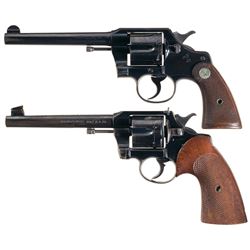 Two Colt Double Action Revolvers -A) Colt Official Police Revolver