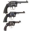 Image 2 : Three Double Action Revolvers -A) Colt U.S. Army Model 1917 Revolver