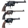 Image 2 : Three Colt Double Action Revolvers -A) Colt Officer's Model Heavy Barrel Double Action Revolver