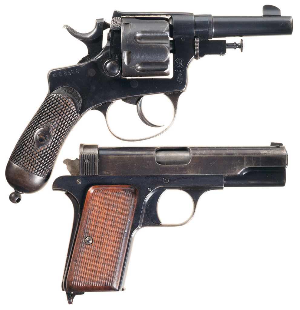 Two European Military Handguns with Holsters -A) Italian Bodeo Model ...