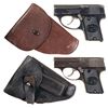 Image 1 : Two Scarce Wiener Waffenfabrik Little Tom Double Action Semi-Automatic Pistols with Holsters -A) Wie