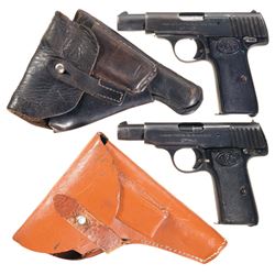 Collector's lot of Two Walther Semi-Automatic Pistols with Holsters -A) Walther Model 4 Pistol