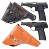 Image 1 : Collector's lot of Two Walther Semi-Automatic Pistols with Holsters -A) Walther Model 4 Pistol