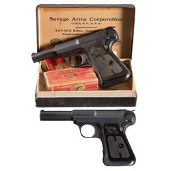 Collector's Lot of Two Savage Semi-Automatic Pistols -A) Savage Model 1917 Pistol with Box