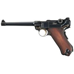 Desirable First Issue DWM Model 1906 Navy Luger Semi-Automatic Pistol with Matching Magazine