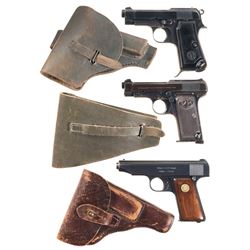 Three European Semi-Automatic Pistols with Holsters -A) Beretta Model 1934 Pistol