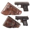 Image 1 : Two European Semi-Automatic Pistols with Holsters -A) Fritz Mann Pocket Pistol