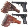 Image 1 : Two European Military Fabrique Nationale Browning Model 1922 Semi-Automatic Pistols with Drop Holste