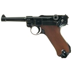 World War II Mauser "byf" Code "42" Date P.08 Luger Semi-Automatic Pistol