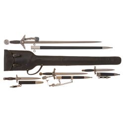 Four Nazi Style Aviation/Air Defense Themed Edged Weapons