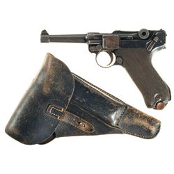 Erfurt Model 1914 Luger Semi-Automatic Pistol Dated "1917" with Holster