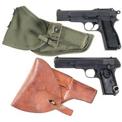 Two Semi-Automatic Pistols with Holsters -A) Inglis Browning MK 1* High Power Pistol