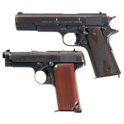 Two European Semi-Automatic Pistols -A) Pre-War Kongsberg Vapenfabrik Model 1914 Pistol