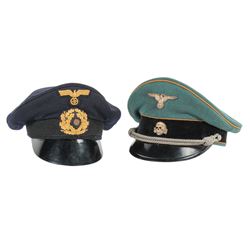 Two German Style Uniform Caps