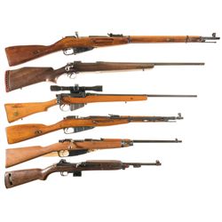 Six Military-Style Long Guns -A) Soviet Mosin-Nagant Model 91/30 Bolt Action Rifle