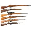 Image 1 : Six Military-Style Long Guns -A) Soviet Mosin-Nagant Model 91/30 Bolt Action Rifle