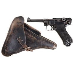 Mauser P.08 "Black Widow" Luger Semi-Automatic Pistol with Holster