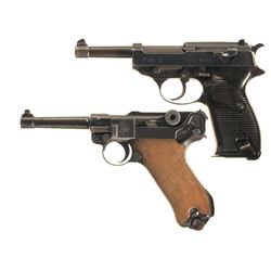 Two Semi-Automatic German Military Pistols -A) Walther "ac/41" Code P-38 Pistol