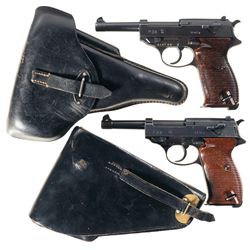 Two German Semi-Automatic Pistols with Holsters -A) Walther "ac/43" Code P-38 Pistol