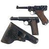 Image 1 : Two Semi-Automatic Pistols -A) DWM "1916" Dated Model 1914 Luger Pistol with Unit Markings