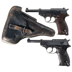 Two German Military P-38 Semi-Automatic Pistols -A) Mauser "byf/43" Code P-38 Pistol with Holster