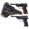 Image 1 : Two German Military P-38 Semi-Automatic Pistols -A) Mauser "byf/43" Code P-38 Pistol with Holster