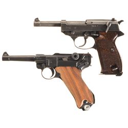 Two German Military Semi-Automatic Pistols -A) Mauser "byf/44" Code P-38 Pistol