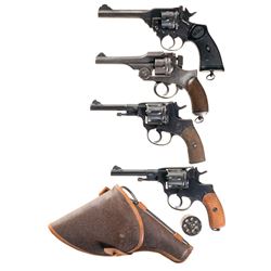 Four Double Action Military Revolvers -A) Webley & Scott Mark IV Revolver