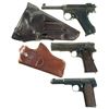 Image 1 : Three Semi-Automatic Pistols -A) Husqvarna Lahti Pistol with Holster