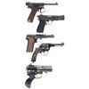 Image 2 : Four Handguns and a Flare Pistol -A) Nagoya Arsenal First Series Type 14 Large Trigger Guard Nambu S