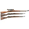 Image 1 : Three Bolt Action Military Rifles -A) Swedish Carl Gustaf Model 1896 Mauser Sniper Rifle with Ajack 