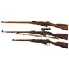 Image 2 : Three Bolt Action Military Rifles -A) Mosin Nagant Model 91/30 Rifle with Bayonet and Accessories