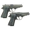 Image 2 : Collector's Lot of Two German Military Walther Semi-Automatic Pistols with Holsters -A) Walther Mode
