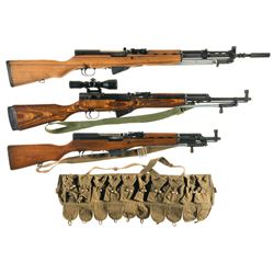 Three Semi-Automatic Longarms with Bayonets -A) Yugoslavian Model 59/66 SKS Rifle