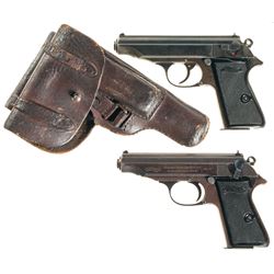 Two Walther PP Semi-Automatic Pistols -A) Walther PP Pistol with Holster
