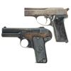 Image 1 : Two Semi-Automatic Pistols -A) Unmarked Possible Czech Manufacture Little Tom Pistol