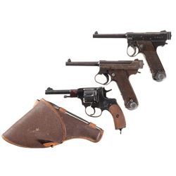 Three Military Handguns -A) Nagoya Type 14 Nambu Semi-Automatic Pistol