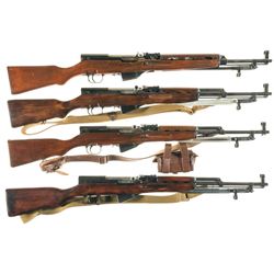 Four Semi-Automatic SKS Carbines with Bayonets -A) Albanian SKS Carbine