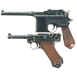 Two Semi-Automatic Pistols -A) Mauser Broomhandle Pistol