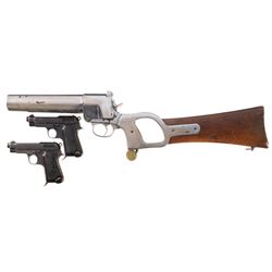 Two Pistols and One Flare Gun -A) Harrington & Richardson Model No. 1 MK I Flare Gun