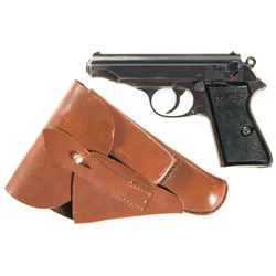Nazi Marked Walther PP Semi-Automatic Pistol with Holster
