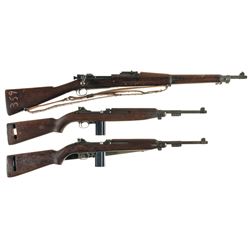 Three U.S. Military Longarms -A) U.S. Springfield Armory Model 1903 Bolt Action Rifle with Book