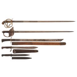 Three Swords and Two German Bayonets