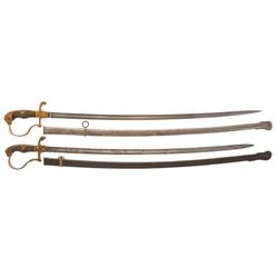 Two Imperial German Officers' Swords with Scabbards