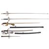 Image 1 : Three Fencing Foils and Two Solingen Swords