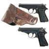 Image 1 : Two Walther Semi-Automatic Pistols -A) Walther Model PP Pistol in .22 LR with Holster