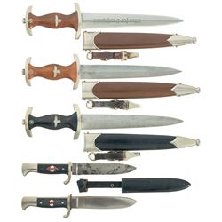 Five Nazi Style Edged Weapons