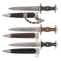 Three Nazi Style Daggers with Sheaths