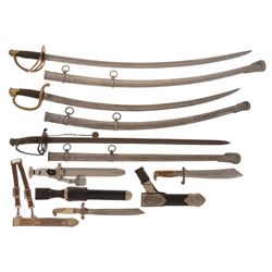 Three American Style Swords and Three Nazi Style Knives